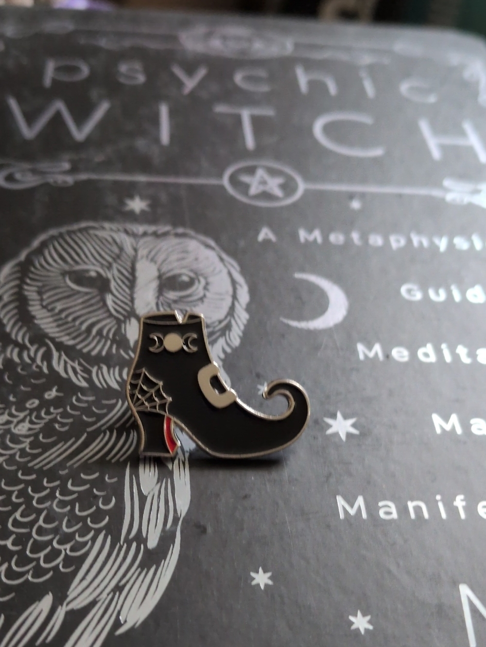Black Witch Boot Enamel Pin - Decorative Accessory